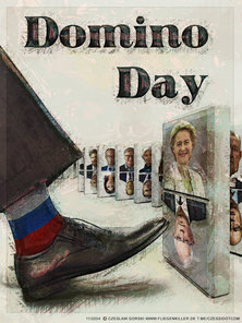politischer Poster von Czeslaw Gorski - domino day
